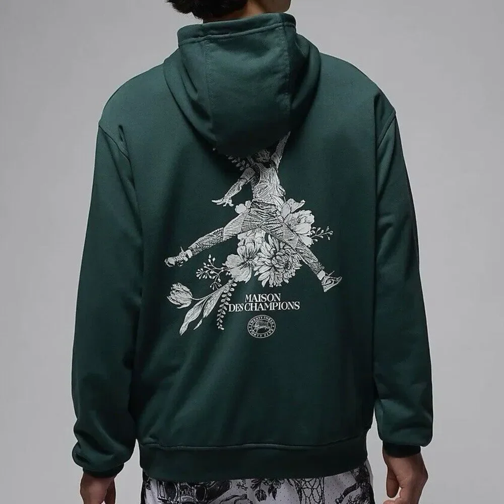 Jordan Dri-FIT Sport Men’s Size 2XL Oxidized Green Paris White Pullover Hoodie